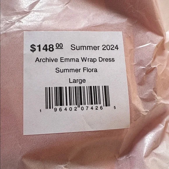 Floral Pink/orange wrap back cross Midi Dress casual classic summer - Picture 6 of 6